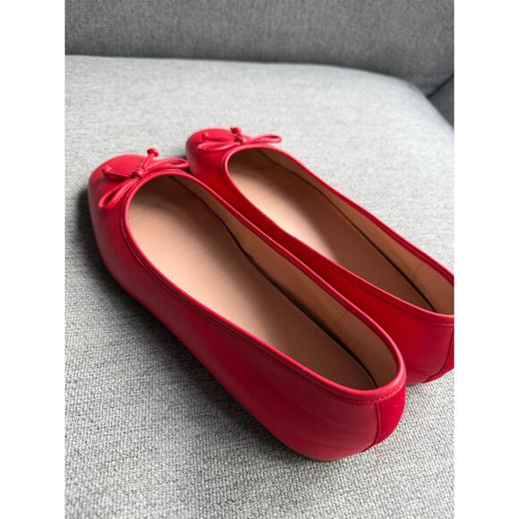 Cole Haan Yara Red Ballet Leather Flats Bow Detail Women's 9.5 - Picture 5 of 13
